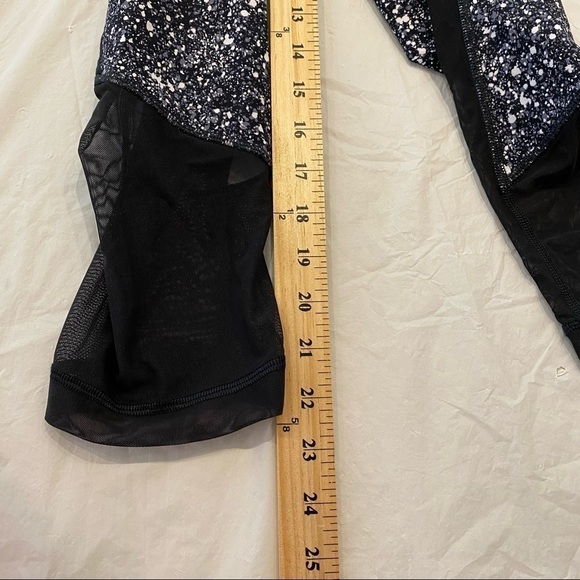 Lululemon Pace Rival Crop Marathon Splatter White Black / Black size 8 W6ABMS - Picture 7 of 10